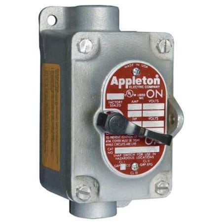 Appleton Electric EDSC1130 - Tumbler Switch, 1 Gang, Feed-Thru, 3-Way