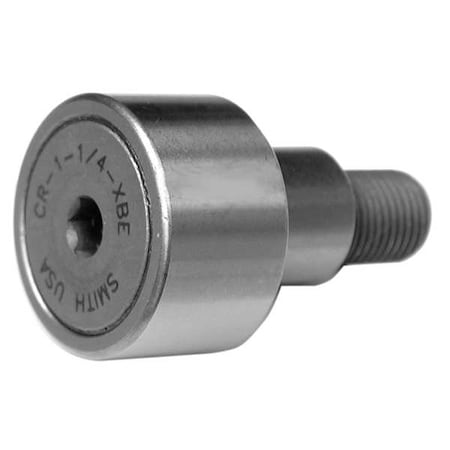 Smith Bearing CR-1-1/4-XBE - Double Sealed Cam Follower, Flat Stud, Alloy Steel, 1-1/4 in Dia, 3/4 in Wd