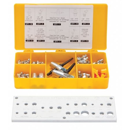 Westward 13X064 - Grease Fitting Kit, 65 Pc.