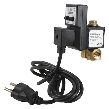 Speedaire 8500-3-110-1-1-0 - Timed Electric Auto Drain Valve, 3/8 in NPT Pipe, 3/8 in Drain, 4.33 gpm, 100 V to 120 V