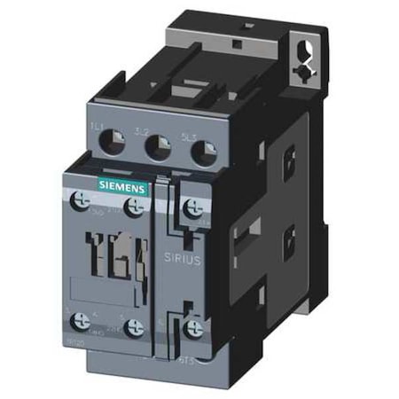 Siemens 3RT20281BB40 - IEC Magnetic Contactor, 1 NC/1 NO, 24 V DC, 3 P, Non-Reversing, Screw