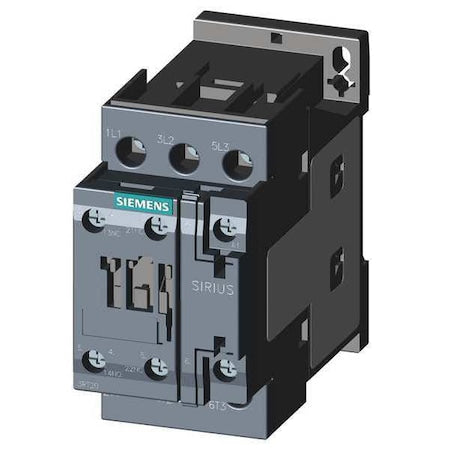 Siemens 3RT20281AK60 - IEC Magnetic Contactor, 1 NC/1 NO, 110 V-120 V AC, 3 P, Non-Reversing, Screw