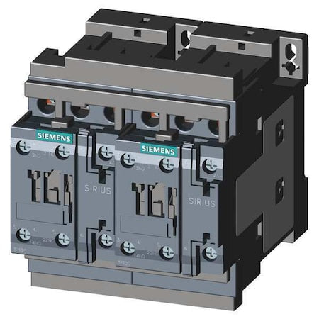 Siemens 3RA23268XB301BB4 - IEC Magnetic Contactor, 2 NC/2 NO, 24 V DC, 3 P, Reversing, Screw