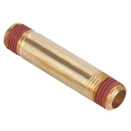 Parker VS215PNL-4-20 - 1/4" MNPT x 2" TBE Brass Long Pipe Nipple