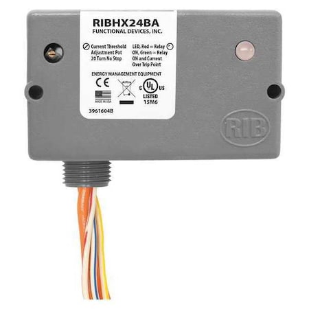 Functional Devices-Rib RIBHX24BA - Enclosed,Relay/AC,Adj Current Sensor