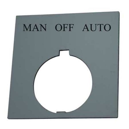 Eaton HT8SP68 - Legnd Plate,Man Off Auto,Wht/Blk,Rectangle
