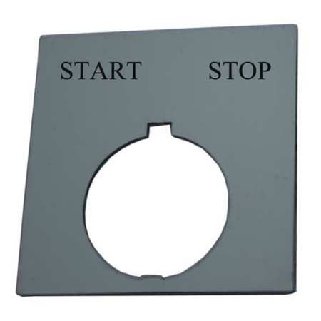 Eaton HT8SP47 - Legend Plate,Start Stop,Wht/Blk,Rectangle