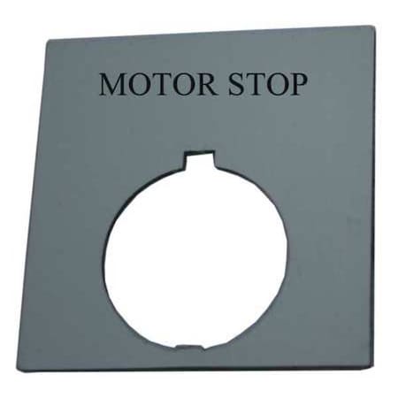 Eaton HT8SP82 - Legend Plate,Motor Stop,Wht/Blk,Rectangle