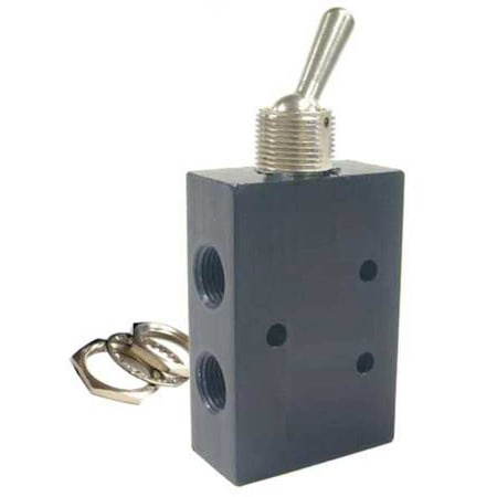 Pneumadyne HM45-1/8-DT - Manual Air Control Valve,Toggle,Aluminum