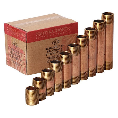 Smith-Cooper 4385014800 - 1/4" MNPT TBE Brass Pipe Nipple Assortment Sch 40