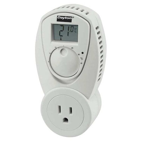 Dayton 15F626 - Portable Heating Thermostat, Heat Only, 5 to 35, 110 to 125 V AC