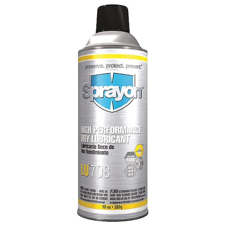 Sprayon SC0708000 - General Purpose Dry Lubricant, 16 oz, Aerosol Spray Can, PTFE Base, 572 Degrees F Max Op Temp, White, LU 708 Series