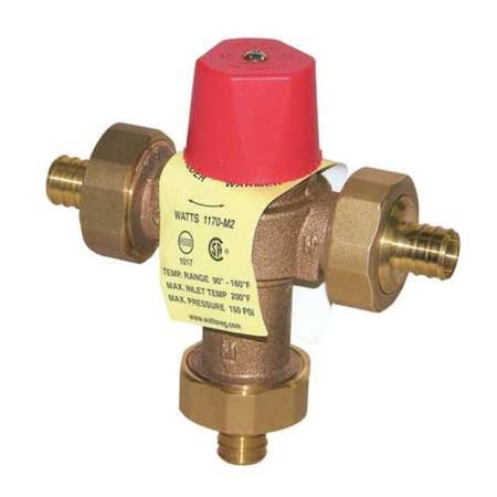Watts 1/2 LF1170M2-PEX - Mixing Valve,Brass,23 gpm,5-9/16 In. H