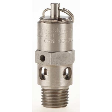 Conrader SRH250-SS-175 - Safety Valve,Hard Seat,1/4 In,175 PSI,SS