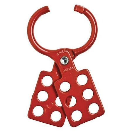 Brady 105721 - Lockout Hasp, Red, Aluminum, 6 Max. No. of Padlocks, 197/500 in Max. Shackle Dia.