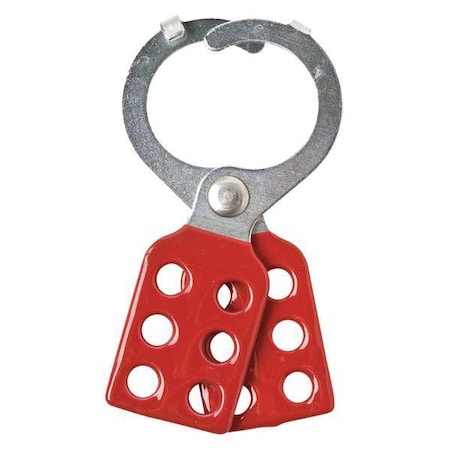 Brady 105719 - Lockout Hasp, Red, Steel, 6 Max. No. of Padlocks, 67/200 in Max. Shackle Dia.