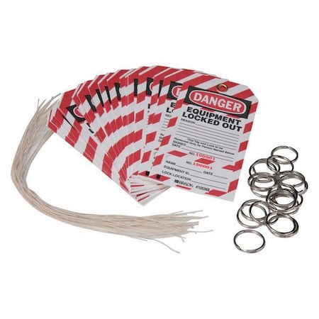 Brady WKT2 - Danger Tag,5-3/4 x 3 In,Rld Brs,PK25