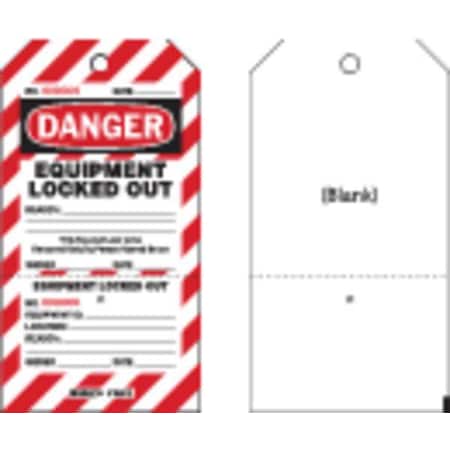 Brady CLT2 - Danger Tag,7-1/2 x 4 In,Rld Brs,PK25