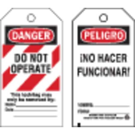 Brady 66065 - Danger Bilingual Tag,5-3/4 x 3 In,PK25