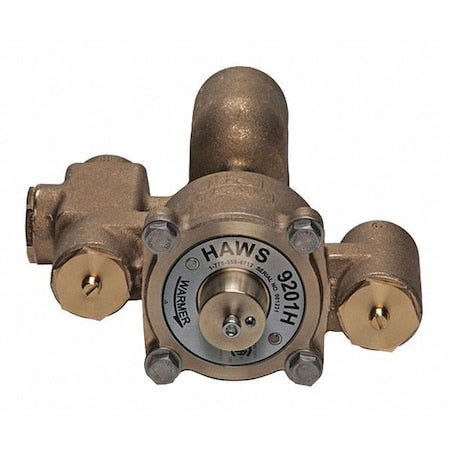 Haws 9201H - Emergency Mixing Valve, Brass, Yellow, For Use With, Eyewashes, Showers