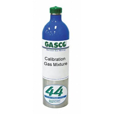 Gasco 44ES-50-300 - Calibration Gas, Air, Carbon Monoxide, 44 L, C-10 Connection, +/-5% Accuracy, 825 psi Max. Pressure
