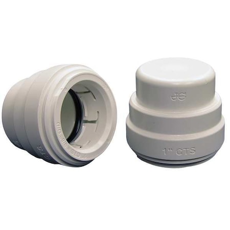 John Guest PSEI4636 - Push-Fit Fitting Cap, 1 in Tube Size, Polysulfone, White