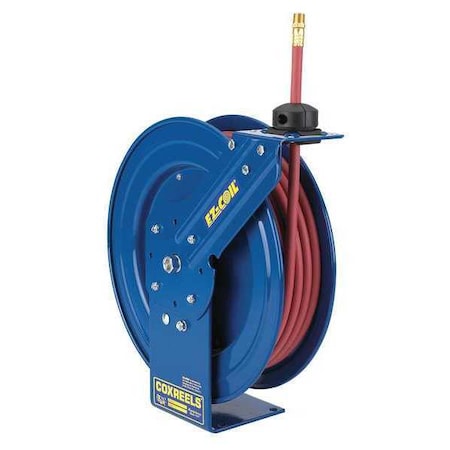 Coxreels EZ-P-LP-350 - Spring Return Hose Reel, 3/8 in Hose Diameter, 50 ft Length, 300 psi Max. Pressure, Brass, Blue