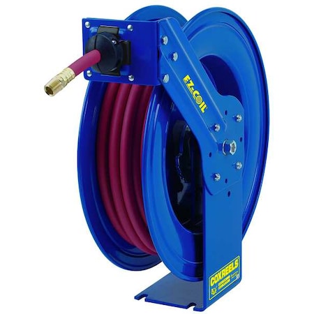 Coxreels EZ-SH-475 - Spring Return Hose Reel, 1/2 in Hose Diameter, 75 ft Length, 300 psi Max. Pressure, Brass, Blue