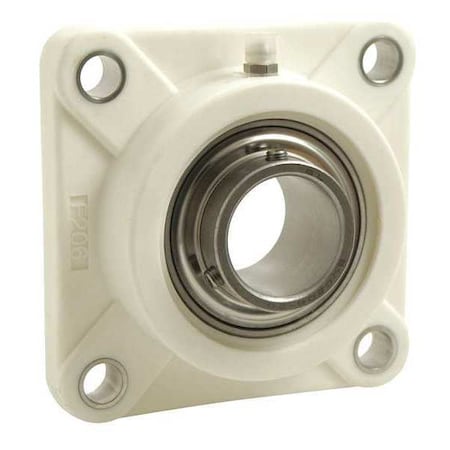 Tritan 2101100118 - 4 Holes, 2 Bolt Flange Bearing, Radial Ball, 30 mm Dia, Stainless Steel, Set Screw