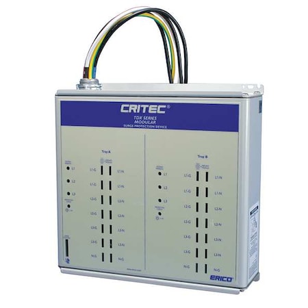 Nvent Erico TDX400S277/480 - Surge Protection Device, 3 Phase, 277/480 V, 4 Poles, 4 Wires + Ground