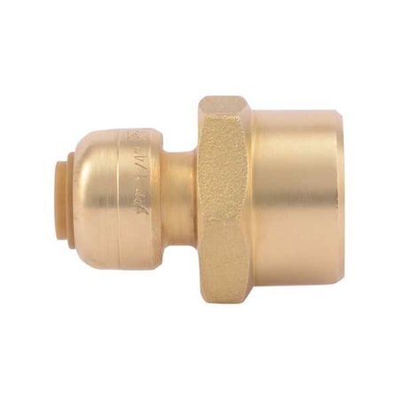 Sharkbite U066LFA - Push-Fit Adapter Fitting, 1/4 in Tube Size, Brass, Brass