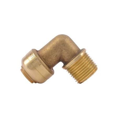 Sharkbite U276LF - Push-Fit Elbow Fitting, 3/8 in Tube Size, Brass, Brass