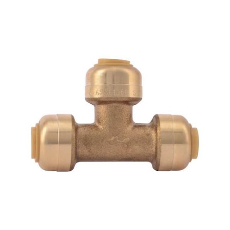 Sharkbite U358LF - Push-Fit Tee Fitting, 1/4 in Tube Size, DZR Brass, Brass