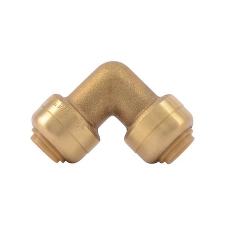 Sharkbite U244LF - Push-Fit Elbow Fitting, 1/4 in Tube Size, Brass, Brass
