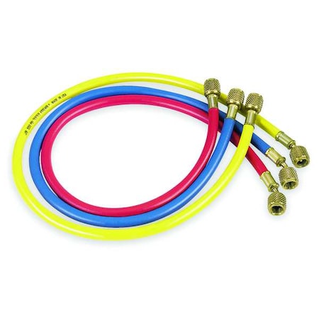 Jb Industries CCLS-60 - Manifold Hose Set, Low Loss, Connection Size 1/4 in Female, 30 Deg Angle, Number of Hoses 3, 60 in L