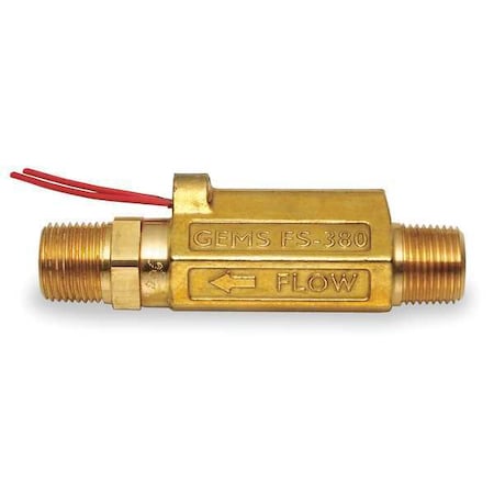 Gems Sensors FS-380, 168434 - 3/8" MNPT SPST NO Liquid Flow Switch 1 gpm