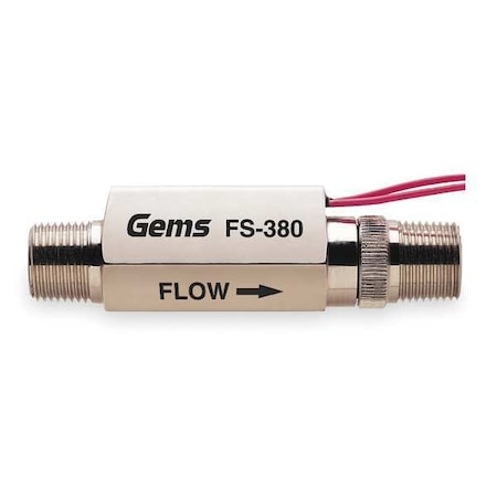 Gems Sensors FS-380, 179993 - 3/8" MNPT SPST NO Liquid Flow Switch 0.5 gpm