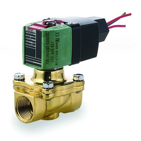 Asco 8210P095 - Solenoid Valve, 2-Way, 2-Position, Normally Closed, 3/4 in Pipe Size, 100 V to 240 V AC/DC, High Flow