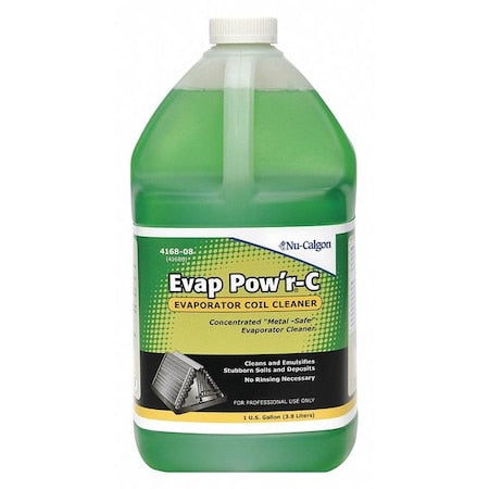 Nu-Calgon 4168-08 - Evap Pow'r-C Evaporator Coil Cleaner, Liquid, Green, 1 gal Jug
