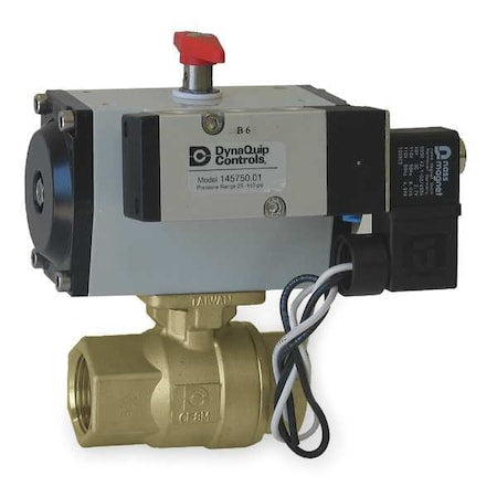 Dynaquip Controls PHH2AATUSR1059A - 3" FNPT Brass Pneumatic Ball Valve Inline