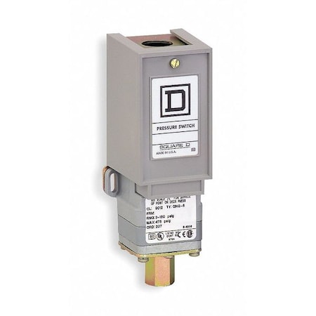Telemecanique Sensors 9012GNG3 - Pressure Switch, Standard, SPDT, 1 Ports, 1/4-18" FNPT, 1 to 40 psi Range, Plastic