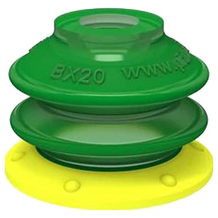 Piab BX25P.4K.F - Vacuum Cup,PUR,Yellow,0.75" dia.,PK5