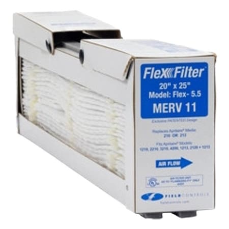 Field Controls FLEX-5.5 - Pleated Air Filter, Polyester, Synthetic, MERV 11, 6 PK