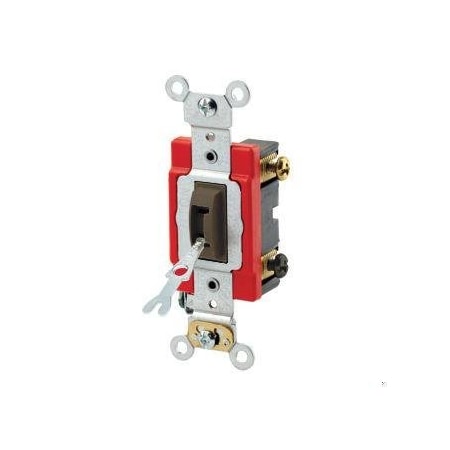 Leviton 1222-2L - Toggle Locking DP 20 A Ind Gr Brown