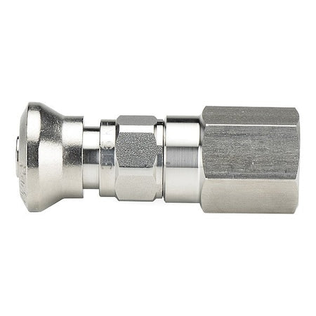 Parker 4F-Q4CY-SSP - Coupler, 316 Stainless Steel Body, Push-to-Connect Lock, 1/4"-18 Thread Size