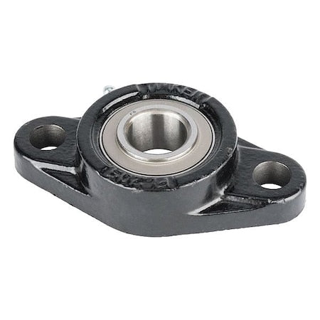 Timken UKFL210 - 2 Holes, Rhombus Housing, Flange Mount Bearing, Radial Ball, 45 mm Dia, Cast Iron, Set Screw