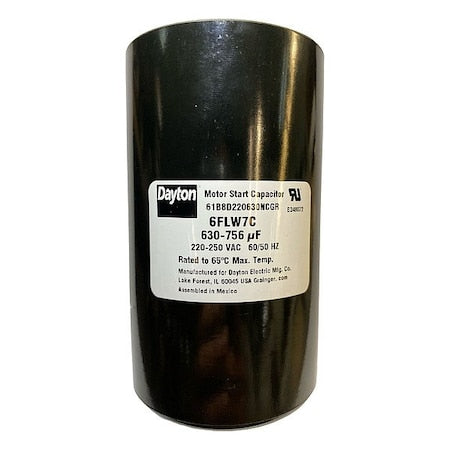 Dayton 6FLW7 - Motor Start Capacitor, Round