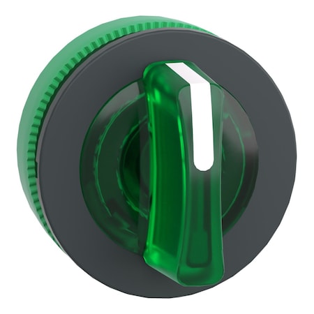 Schneider Electric ZB5FK1533 - Head for illuminated selector switch, Harmony XB5, plastic, green handle, universal LED, 3 positions, to center