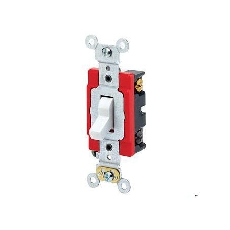 Leviton 1223-LHW - Toggle 3-Way Illum Ind Gr 20 A White