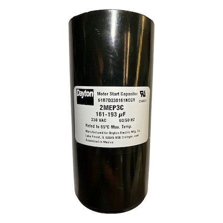 Dayton 2MEP3 - Motor Start Capacitor, Round